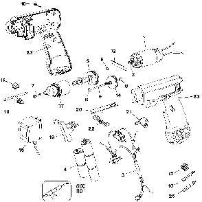 Exploded Diagram A Diagram and Parts List for 9049-27 Type 1 Black and Decker Cordless Drill